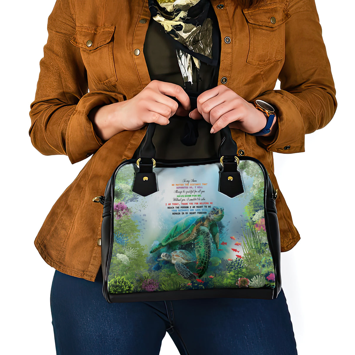 Polynesia Mother's Day Shoulder Handbag Magnificent Sea Turtle Of Love and Gratitude LT9 - Polynesian Pride