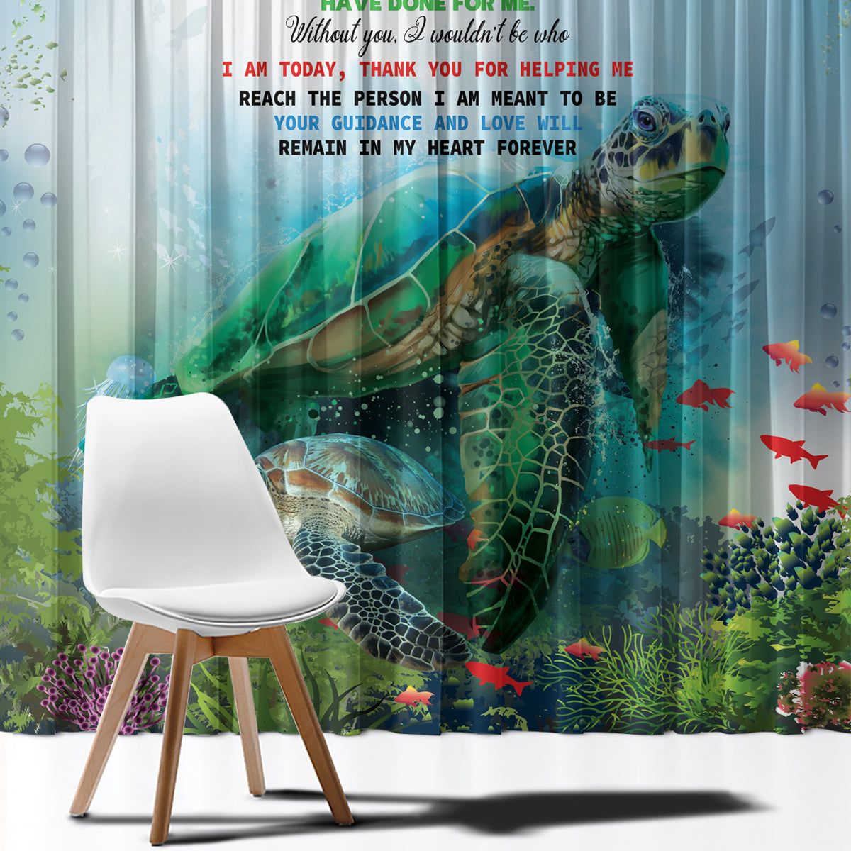 Polynesia Mother's Day Window Curtain Magnificent Sea Turtle Of Love and Gratitude LT9 - Polynesian Pride