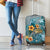 Sea Turtle In The Ocean Luggage Cover with Polynesian Pattern Arty Style