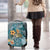 Sea Turtle In The Ocean Luggage Cover with Polynesian Pattern Arty Style