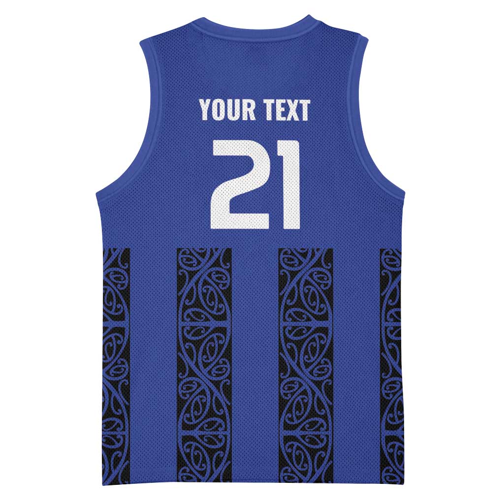 Custom Oceania Football NZ Auckland Basketball Jersey Maori Tribal Pattern