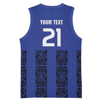 Custom Oceania Football NZ Auckland Basketball Jersey Maori Tribal Pattern