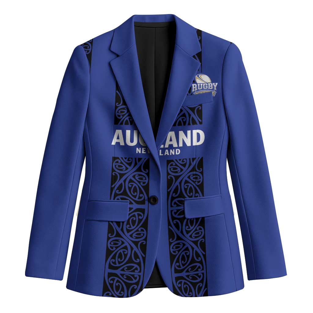 Custom Oceania Football NZ Auckland Blazer Maori Tribal Pattern LT9 Unisex Blue - Polynesian Pride