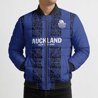 Custom Oceania Football NZ Auckland Bomber Puffer Jacket Maori Tribal Pattern