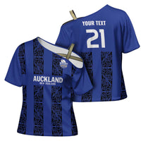 Custom Oceania Football NZ Auckland Cross Shoulder Shirt Maori Tribal Pattern