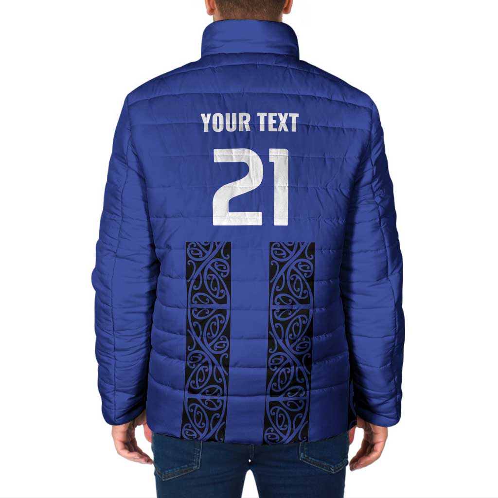 Custom Oceania Football NZ Auckland Padded Jacket Maori Tribal Pattern