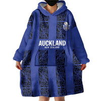Custom Oceania Football NZ Auckland Wearable Blanket Hoodie Maori Tribal Pattern