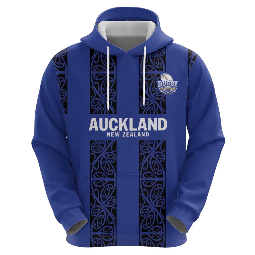 Custom Oceania Football NZ Auckland Zip Hoodie Maori Tribal Pattern