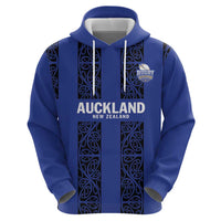 Custom Oceania Football NZ Auckland Zip Hoodie Maori Tribal Pattern