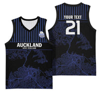 Custom Oceania Football NZ Auckland Basketball Jersey Minimal City Map Style