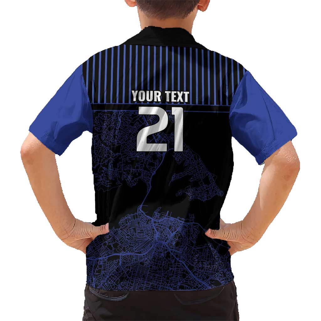 Custom Oceania Football NZ Auckland Kid Hawaiian Shirt Minimal City Map Style
