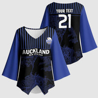 Custom Oceania Football NZ Auckland Kimono Sleeve Blouse Minimal City Map Style