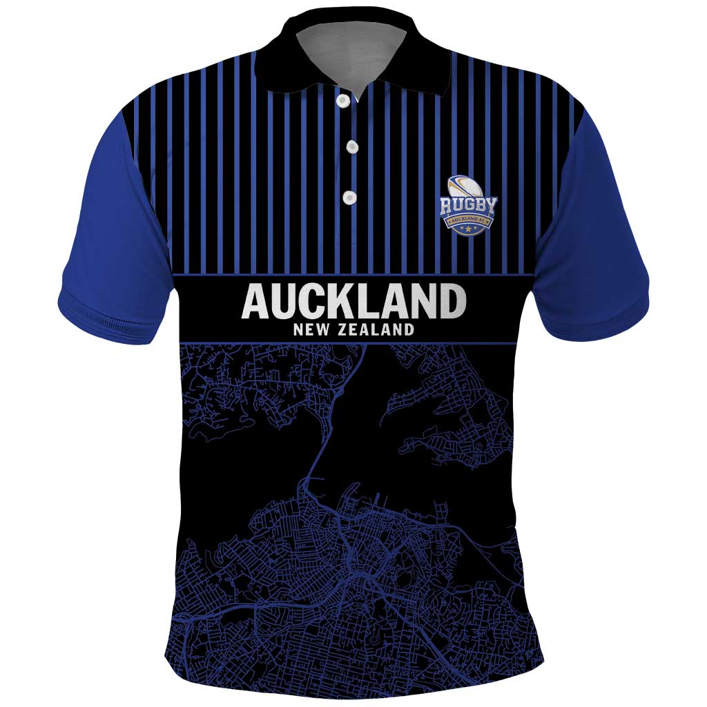 Custom Oceania Football NZ Auckland Polo Shirt Minimal City Map Style