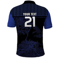Custom Oceania Football NZ Auckland Polo Shirt Minimal City Map Style