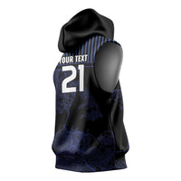 Custom Oceania Football NZ Auckland Sleeveless Hoodie Minimal City Map Style