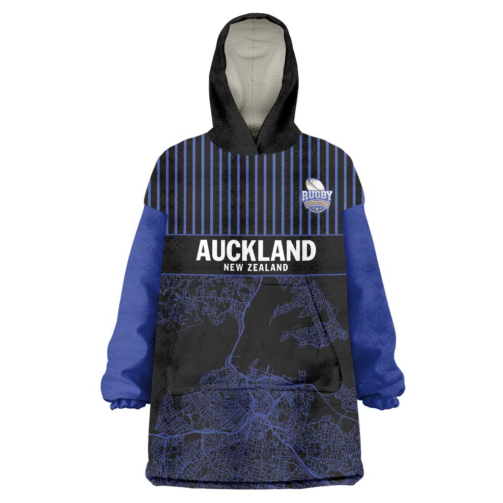Custom Oceania Football NZ Auckland Wearable Blanket Hoodie Minimal City Map Style