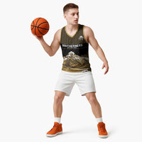 Custom Oceania Football NZ South Island Basketball Jersey Minimal Mount Cook Silhouette