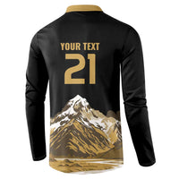Custom Oceania Football NZ South Island Button Sweatshirt Minimal Mount Cook Silhouette