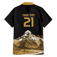 Custom Oceania Football NZ South Island Hawaiian Shirt Minimal Mount Cook Silhouette
