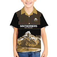 Custom Oceania Football NZ South Island Hawaiian Shirt Minimal Mount Cook Silhouette