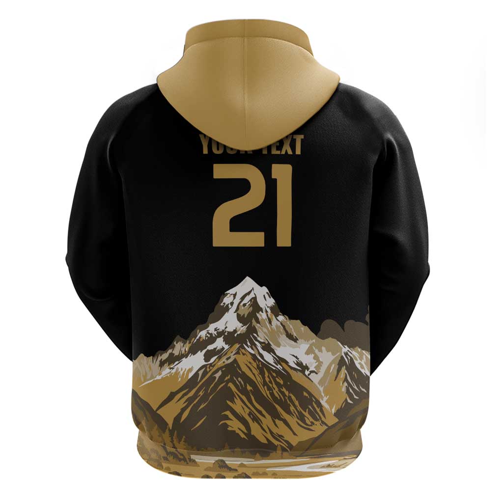 Custom Oceania Football NZ South Island Hoodie Minimal Mount Cook Silhouette