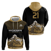 Custom Oceania Football NZ South Island Hoodie Minimal Mount Cook Silhouette