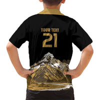 Custom Oceania Football NZ South Island Kid Hawaiian Shirt Minimal Mount Cook Silhouette