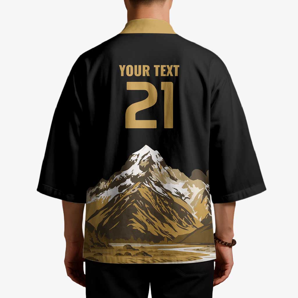 Custom Oceania Football NZ South Island Kimono Minimal Mount Cook Silhouette LT9 - Polynesian Pride