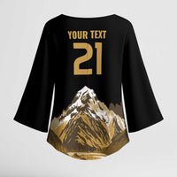 Custom Oceania Football NZ South Island Kimono Sleeve Blouse Minimal Mount Cook Silhouette