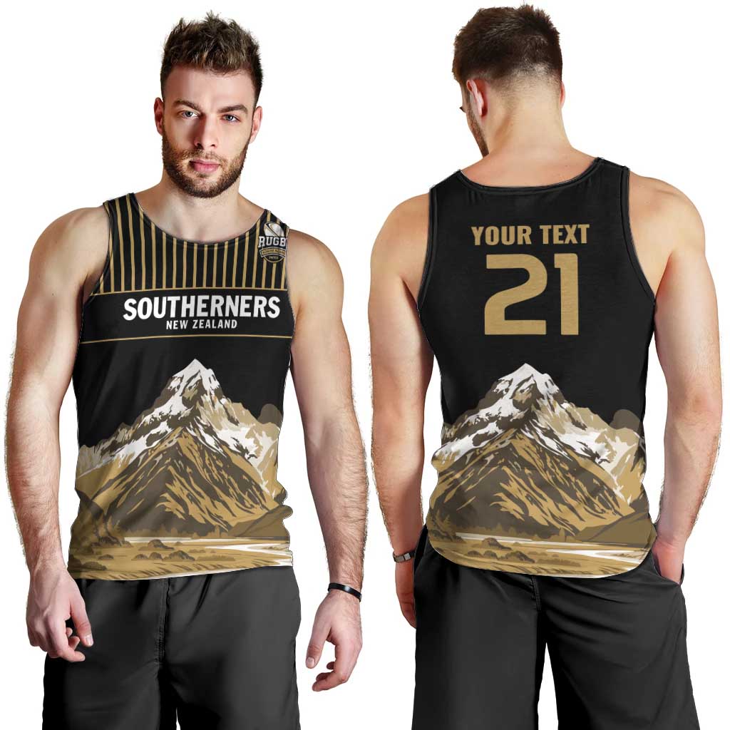 Custom Oceania Football NZ South Island Men Tank Top Minimal Mount Cook Silhouette