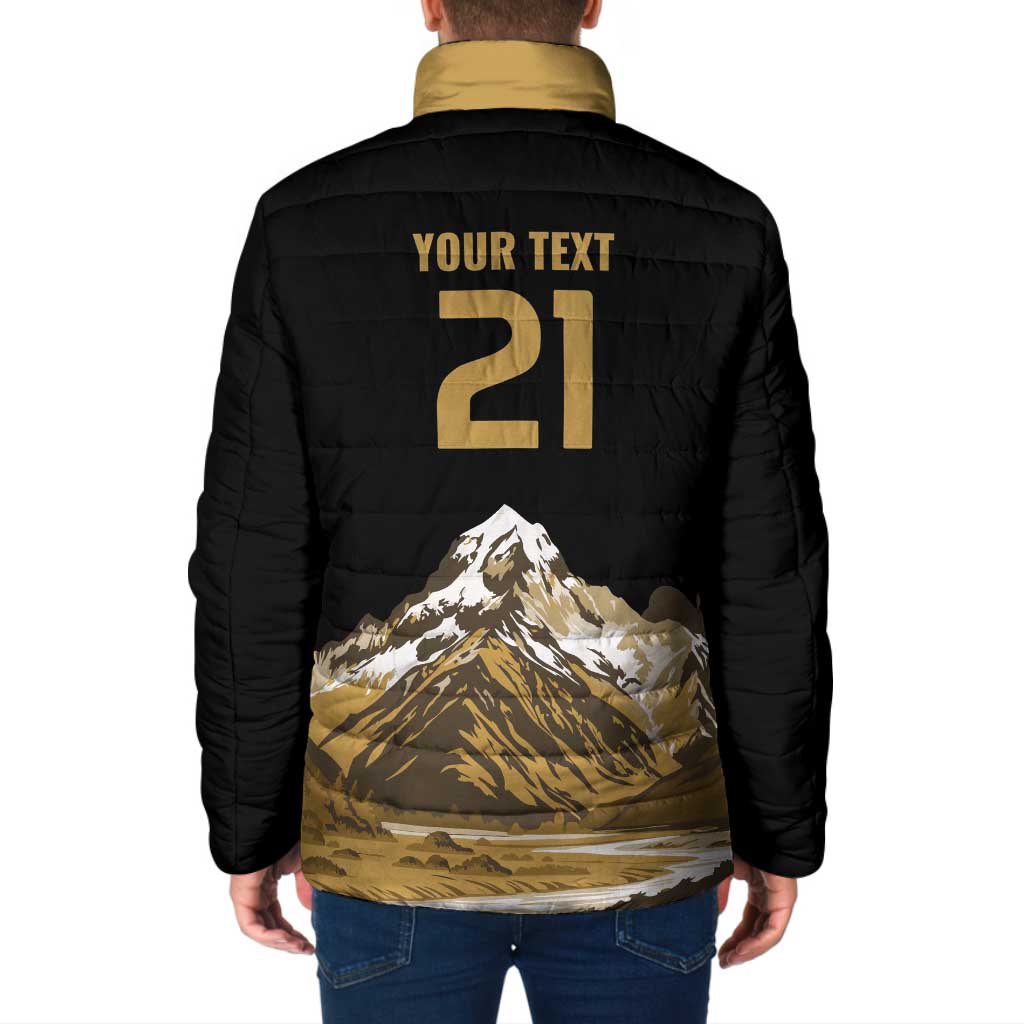 Custom Oceania Football NZ South Island Padded Jacket Minimal Mount Cook Silhouette