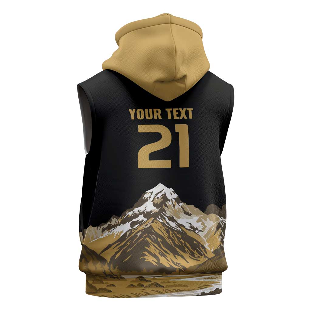 Custom Oceania Football NZ South Island Sleeveless Hoodie Minimal Mount Cook Silhouette