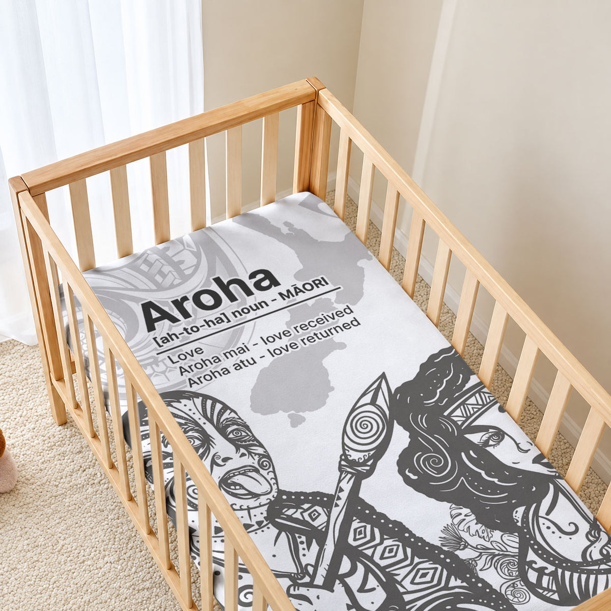 Aroha Maori Language Baby Bed Cover Te Reo Maori Inspired Art LT9 - Polynesian Pride