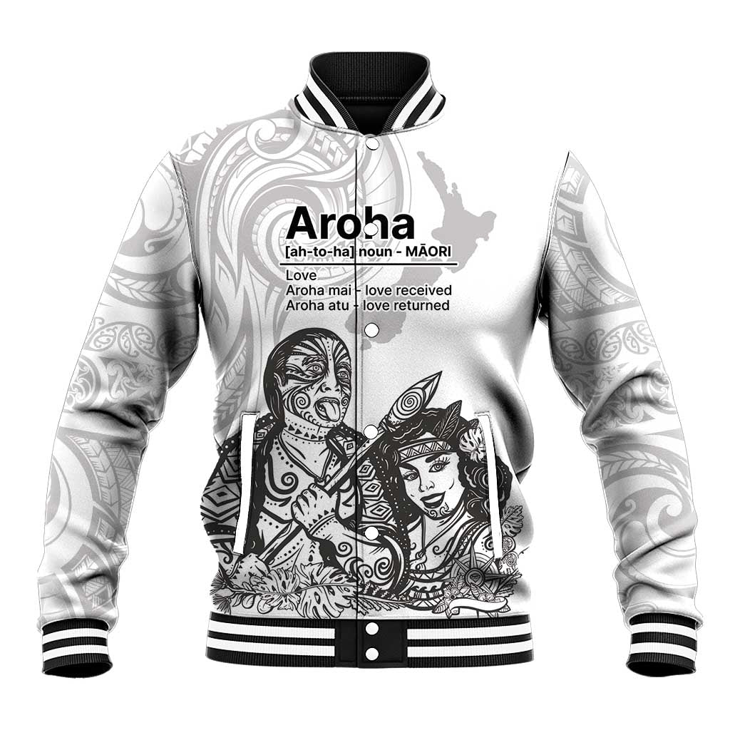 Aroha Maori Language Baseball Jacket Te Reo Maori Inspired Art