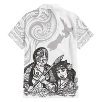 Aroha Maori Language Family Matching Off Shoulder Maxi Dress and Hawaiian Shirt Te Reo Maori Inspired Art LT9 - Polynesian Pride
