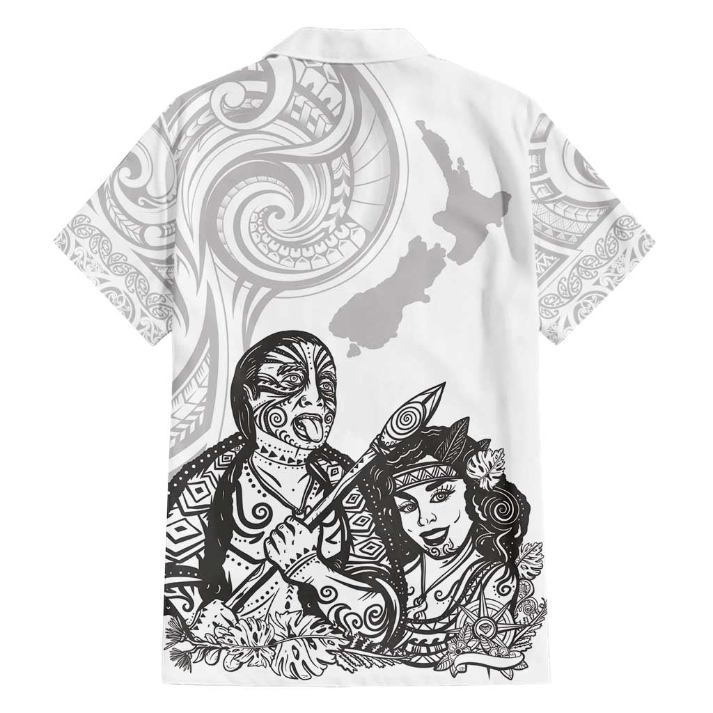 Aroha Maori Language Family Matching Off Shoulder Short Dress and Hawaiian Shirt Te Reo Maori Inspired Art LT9 - Polynesian Pride