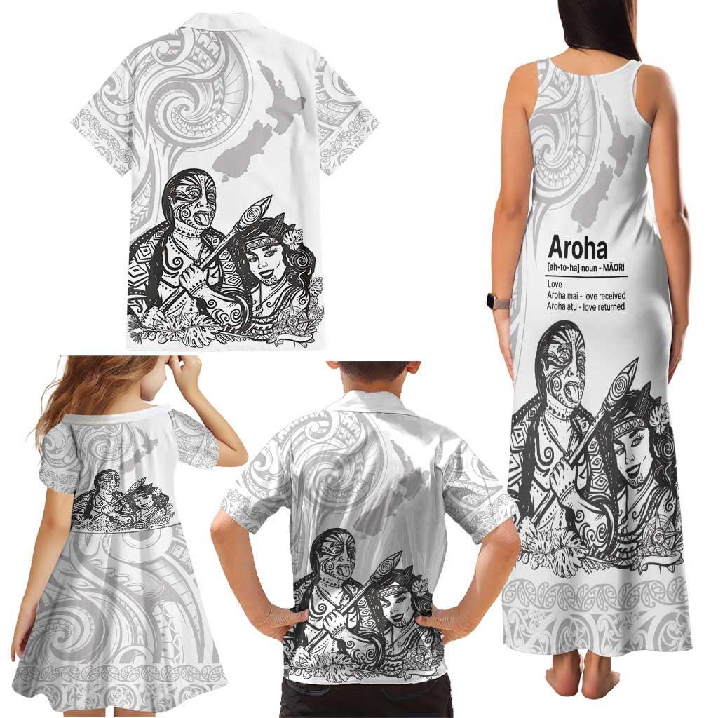 Aroha Maori Language Family Matching Tank Maxi Dress and Hawaiian Shirt Te Reo Maori Inspired Art LT9 - Polynesian Pride