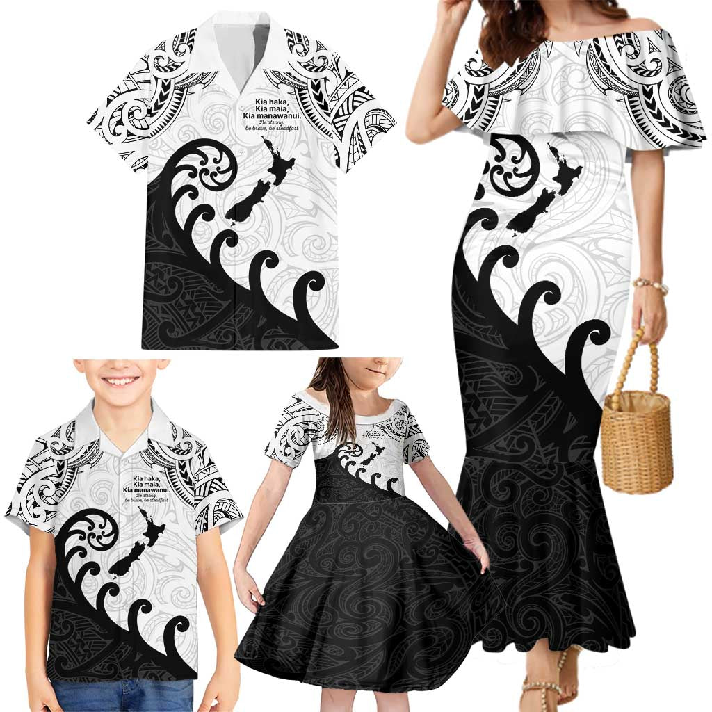Kia Haka Maori language Family Matching Mermaid Dress and Hawaiian Shirt Te Reo Maori Inspired Art LT9 - Polynesian Pride