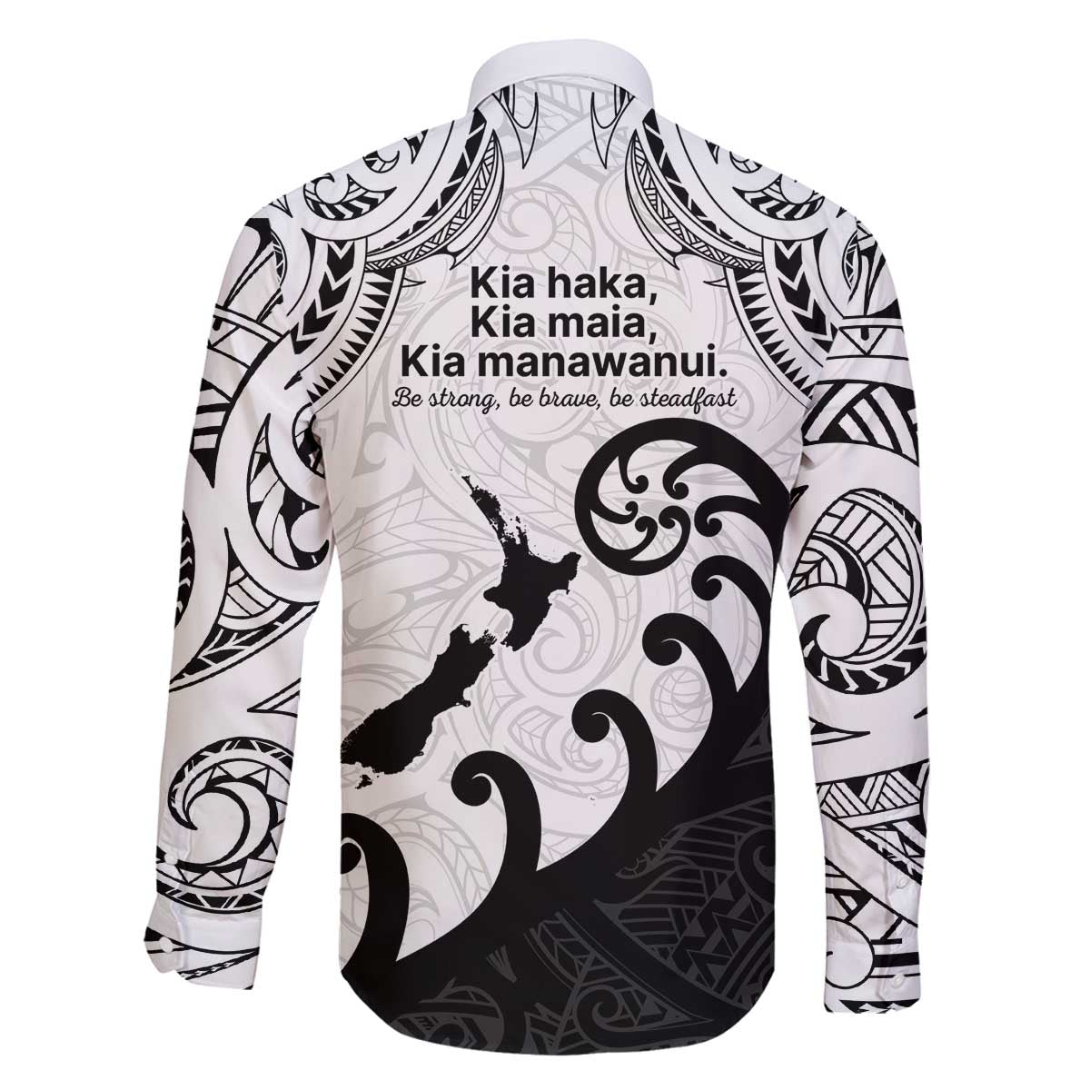Kia Haka Maori language Family Matching Off The Shoulder Long Sleeve Dress and Hawaiian Shirt Te Reo Maori Inspired Art LT9 - Polynesian Pride