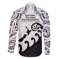 Kia Haka Maori language Family Matching Off Shoulder Maxi Dress and Hawaiian Shirt Te Reo Maori Inspired Art LT9 - Polynesian Pride