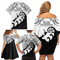Kia Haka Maori language Family Matching Off Shoulder Short Dress and Hawaiian Shirt Te Reo Maori Inspired Art LT9 - Polynesian Pride