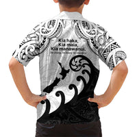 Kia Haka Maori language Family Matching Short Sleeve Bodycon Dress and Hawaiian Shirt Te Reo Maori Inspired Art LT9 - Polynesian Pride