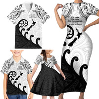 Kia Haka Maori language Family Matching Short Sleeve Bodycon Dress and Hawaiian Shirt Te Reo Maori Inspired Art LT9 - Polynesian Pride