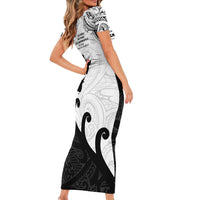 Kia Haka Maori language Family Matching Short Sleeve Bodycon Dress and Hawaiian Shirt Te Reo Maori Inspired Art LT9 - Polynesian Pride