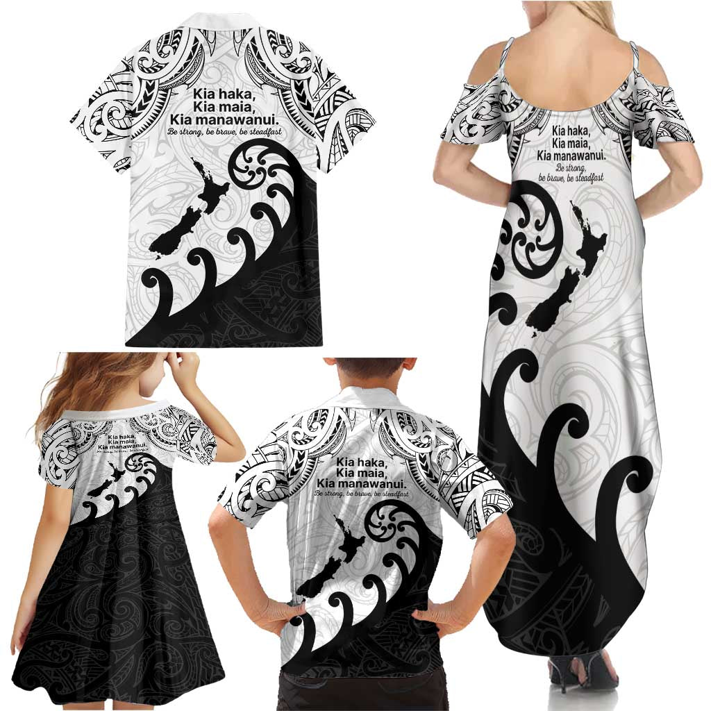 Kia Haka Maori language Family Matching Summer Maxi Dress and Hawaiian Shirt Te Reo Maori Inspired Art LT9 - Polynesian Pride