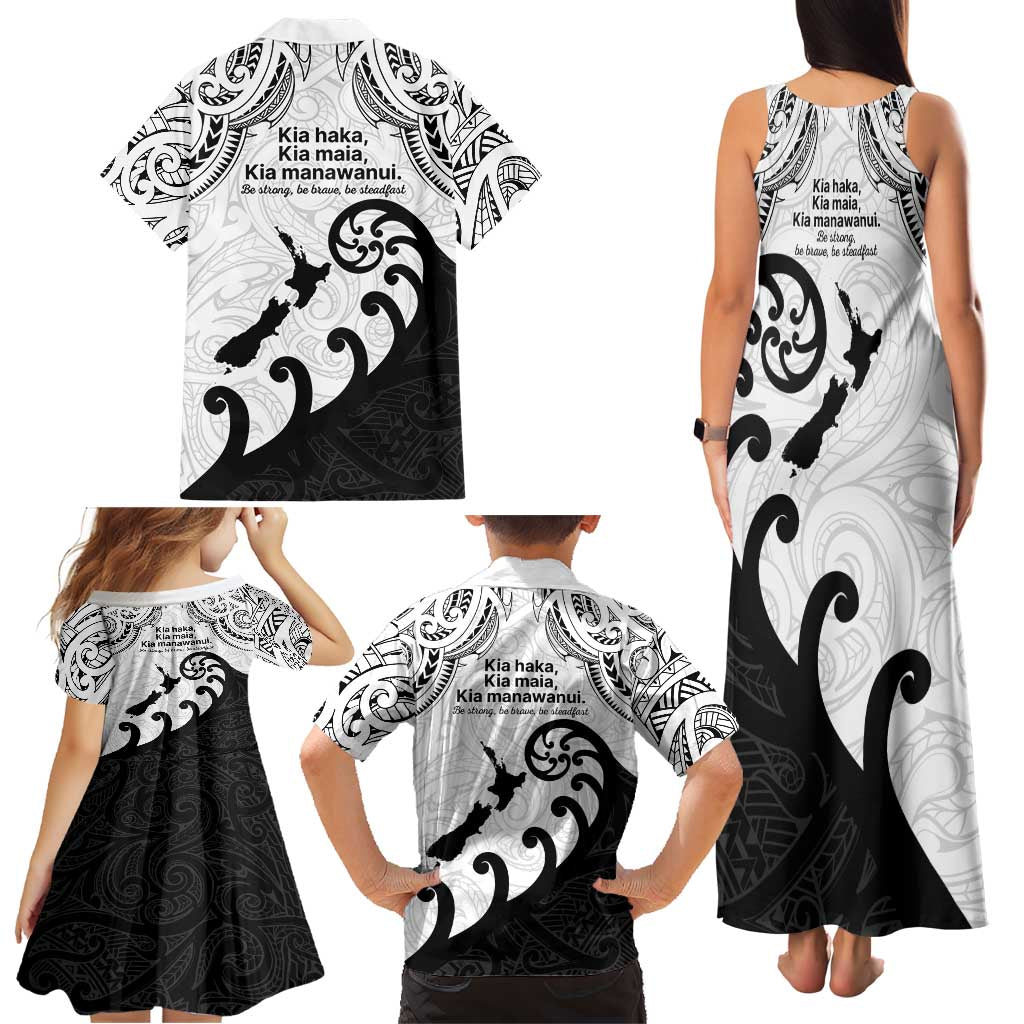 Kia Haka Maori language Family Matching Tank Maxi Dress and Hawaiian Shirt Te Reo Maori Inspired Art LT9 - Polynesian Pride