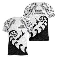 Kia Haka Maori language Women V-Neck T-Shirt Te Reo Maori Inspired Art