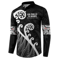 Kia Mau Ki To Ukaipo Button Sweatshirt Te Reo Maori Koru Fern Art