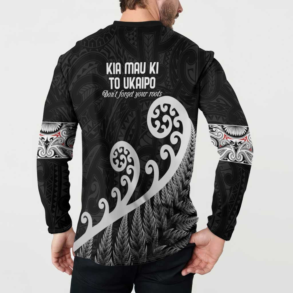 Kia Mau Ki To Ukaipo Button Sweatshirt Te Reo Maori Koru Fern Art