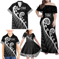 Kia Mau Ki To Ukaipo Family Matching Off Shoulder Maxi Dress and Hawaiian Shirt Te Reo Maori Koru Fern Art LT9 - Polynesian Pride